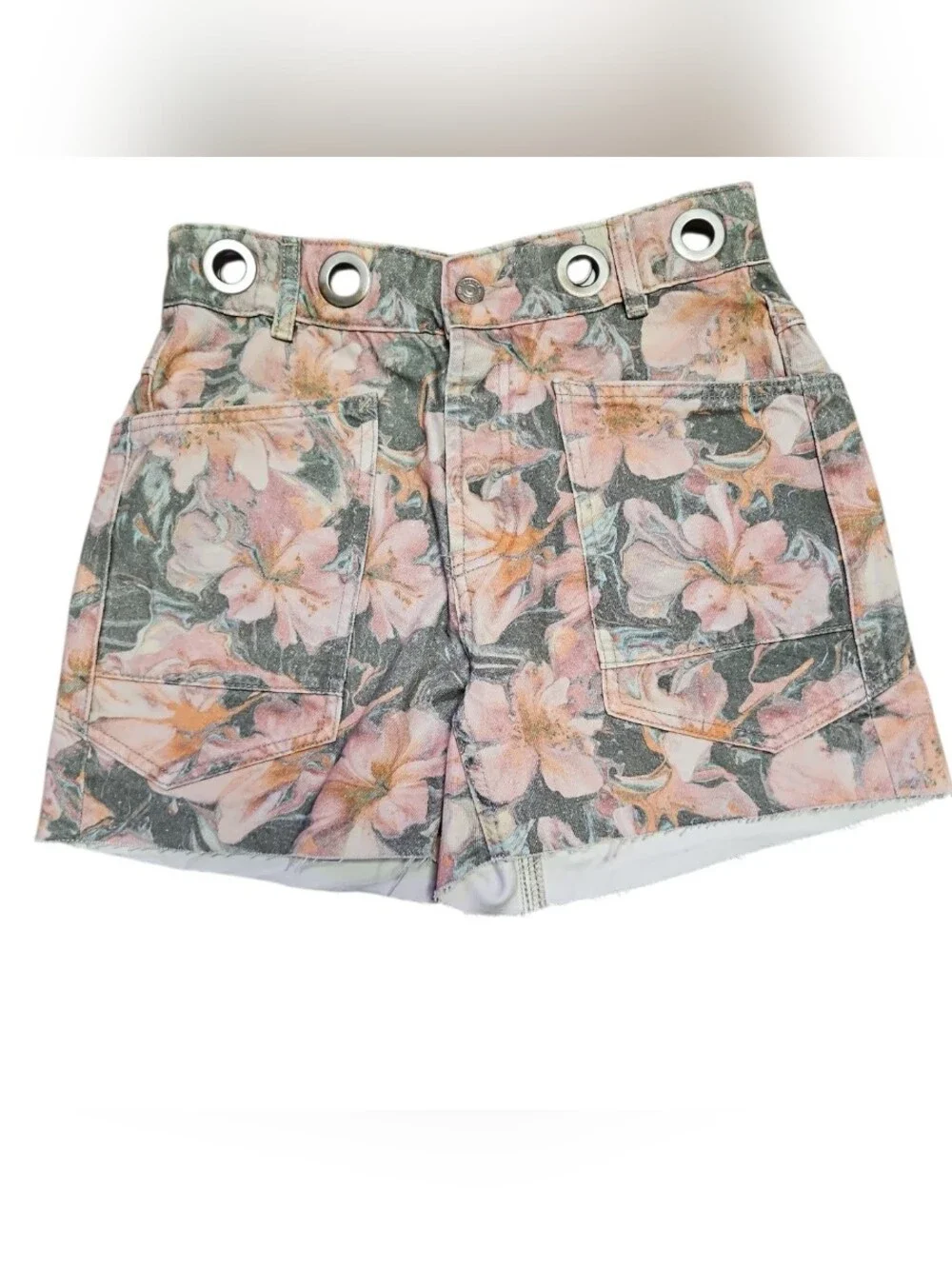 Free People We The Free Moxie Printed Shorts in the Watermelon Combo Size 24